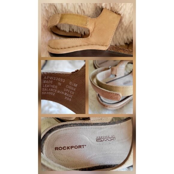 Rockport Beige/Tan Sandals with Hook-and-Loop Closures US SZ 6.5M - Picture 2 of 9
